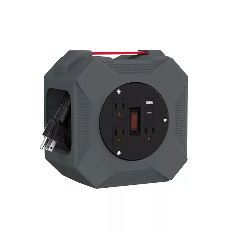 3 Asraon USB2.4A Reel Corda Plaisteach 45ft 3 Asraon USB2.4A Reel Corda Plaisteach 45ft