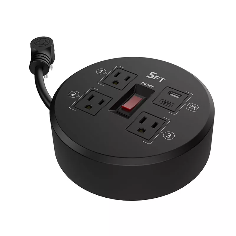 Mini 3 asraon USB2.4A Ríl Corda Plaisteach